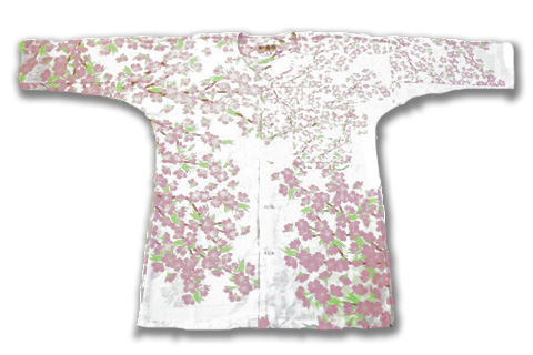 桜満開の鯉口シャツ