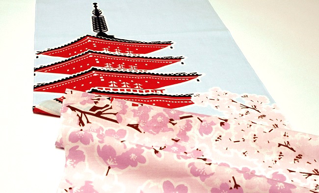 手ぬぐい「五重塔に桜」